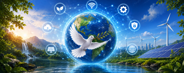 Ilustração do Módulo 4 – tecnologias, sustentabilidade e cultura de paz