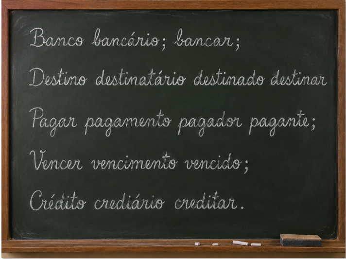 Exemplos de palavras formadas a partir do mesmo radical
